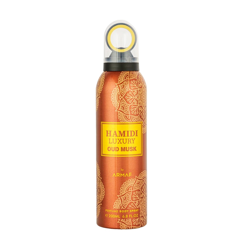 Oud Musk Non Alcoholic Deodrant Perfumed Body Spray  200 ML - Luxury Collection By Hamidi