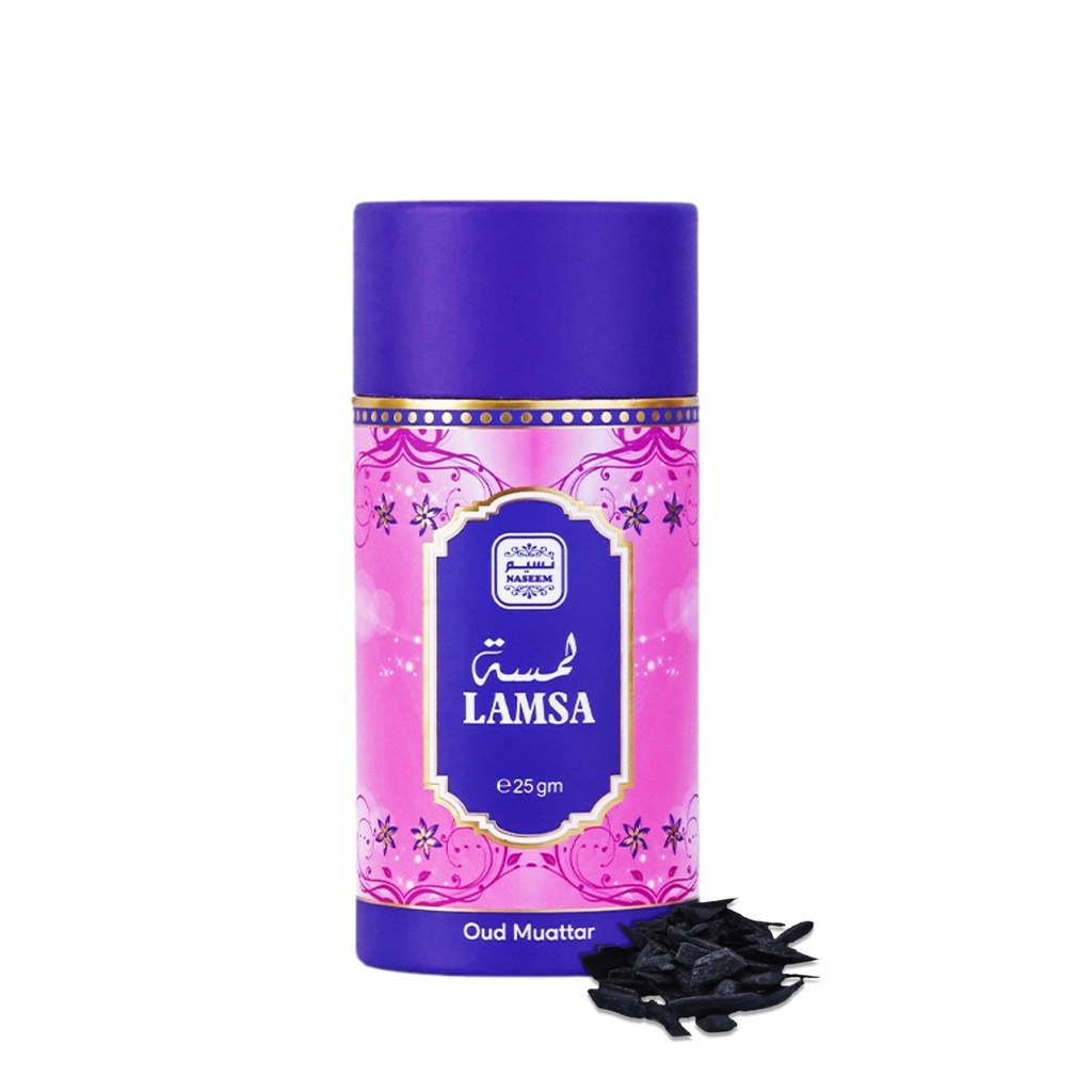 LAMSA Non Alcoholic Bakhoor Muattar  25 GM - Hard Box Collection By Naseem