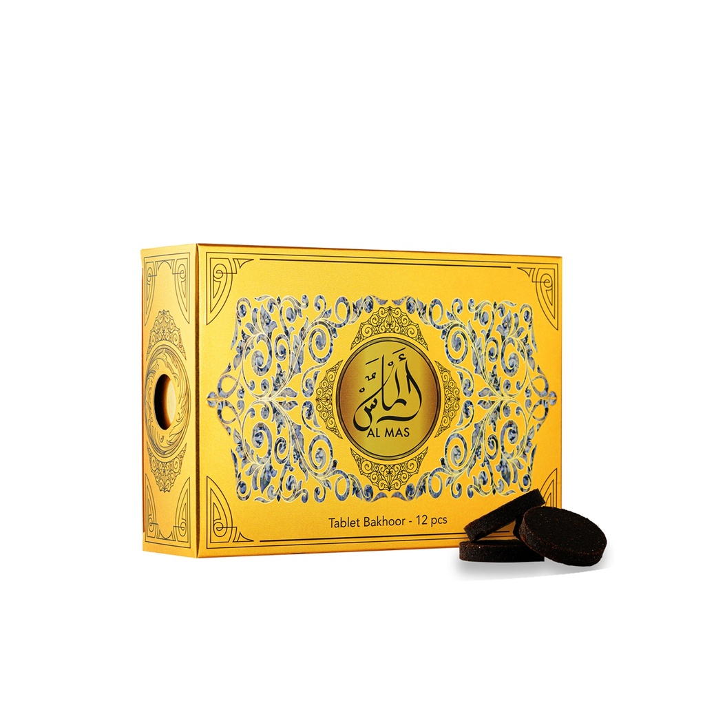 Almas Non Alcoholic Bakhoor Tablets  50 GM - Golden Box Collection By Hamidi