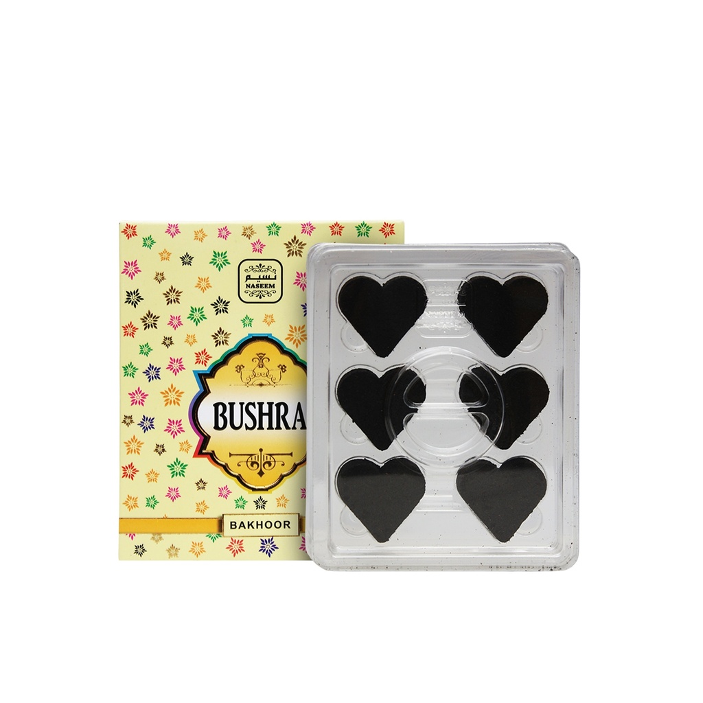 Bushra Non Alcoholic Bakhoor Tablets  6 PCS - Shapes Collection By Naseem