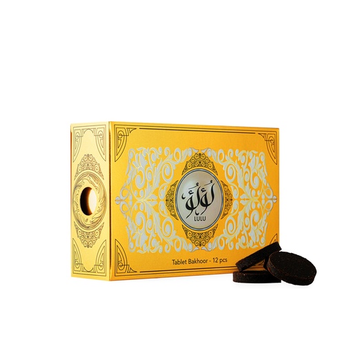 Lulu Non Alcoholic Bakhoor Tablets  50 GM - Golden Box Collection By Hamidi