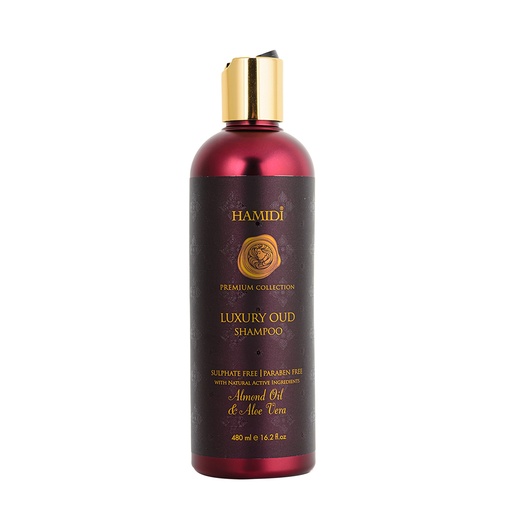 With Oil & Aloe Vera & Oud Smell Shampoo  480 ML - Luxury Collection By Hamidi